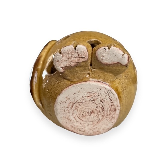 Handmade Stoneware Fat Cat Pottery Lamp Sculpture Tealight Candle Lantern Holder - Picture 5 of 10